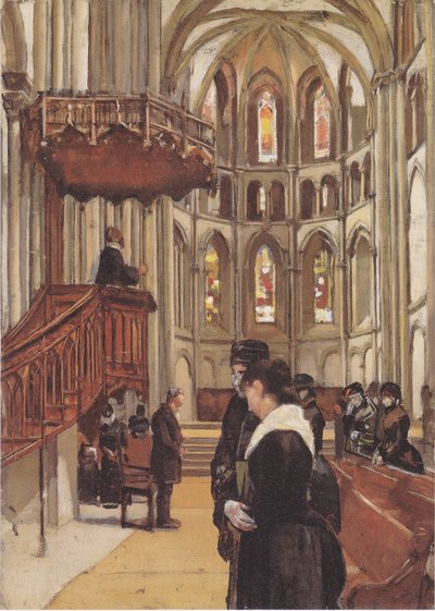 Das Gebet in der Kathedrale Saint-Pierre in Genf von Ferdinand Hodler